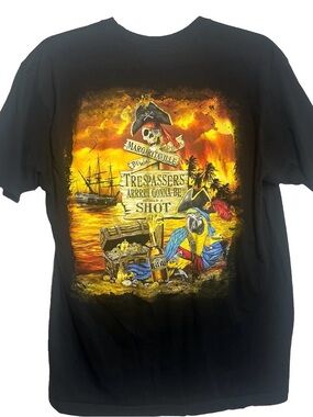 Margaritaville Pirate Treasure Parrot T-Shirt Size Large